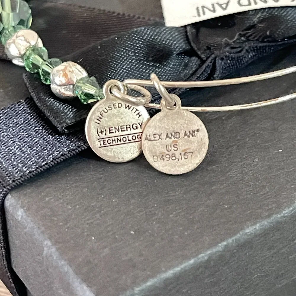 New Alex And Ani Bracelet Evergreen Swarovski Crystals Silver NWT